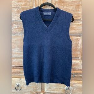 Robert Bruce Vintage 1990’s Classic V-Neck Navy Blue Sweater Vest Size Medium